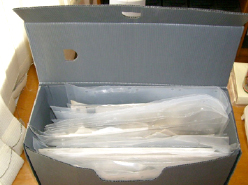 Fotografias guardadas em sacos de PVC						