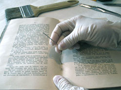 Costura com fio de algodão. Ago.2014